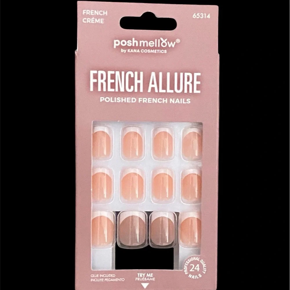 Bundle of 2 French press-on nail sets, both with 24 nails each